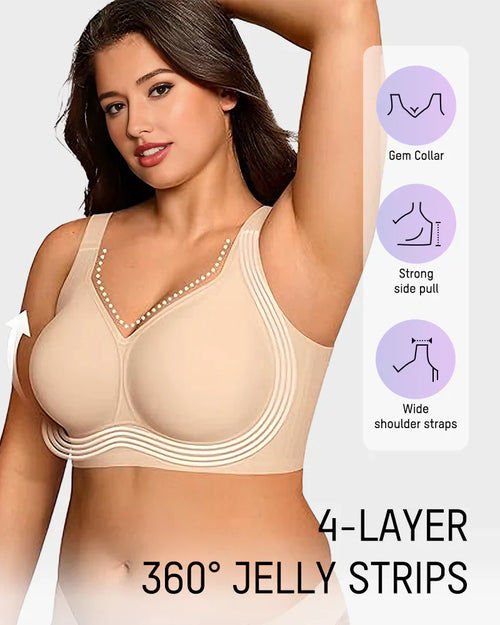 ⏳LAST DAY SALE 50%⚡💖Comfortable Wireless Full Coverage Jelly Smoothing Bra👍No more sagging breasts