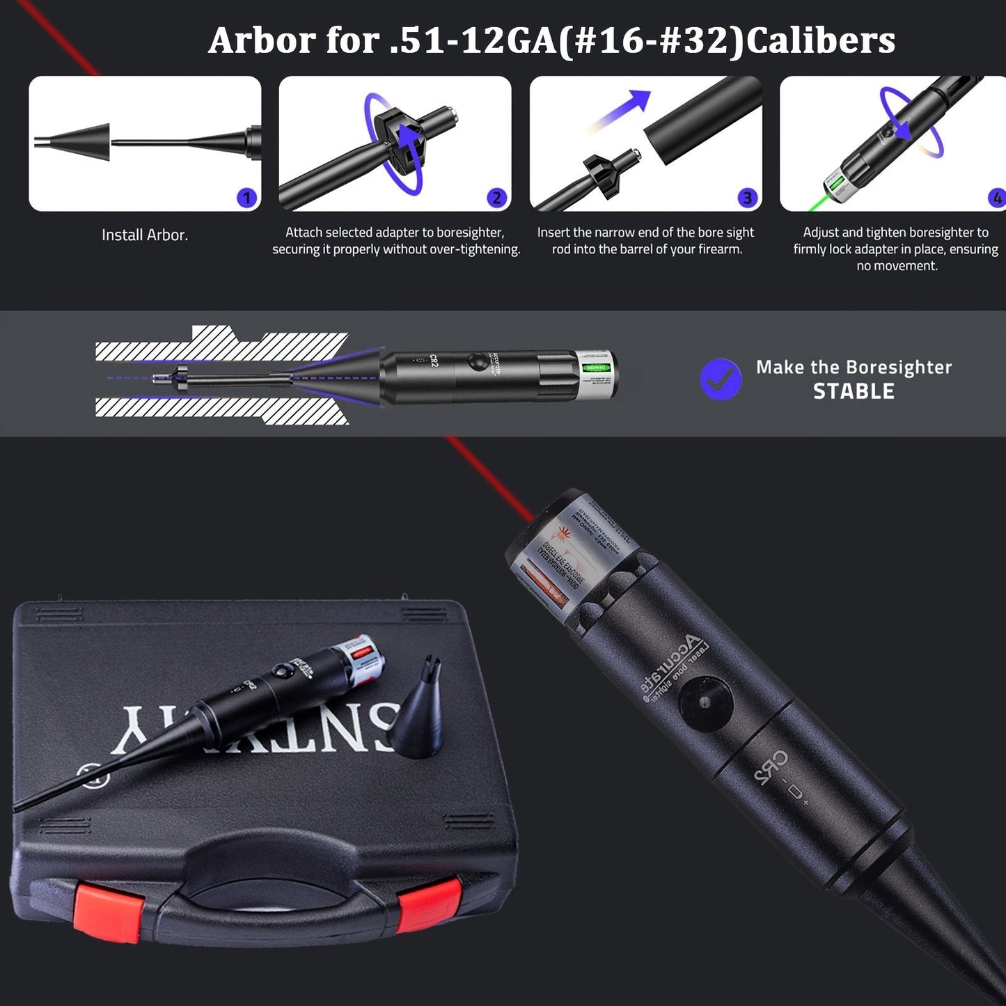 Professional Aperture Red/Green Aiming Kit Aperture Aiming with 32adapters