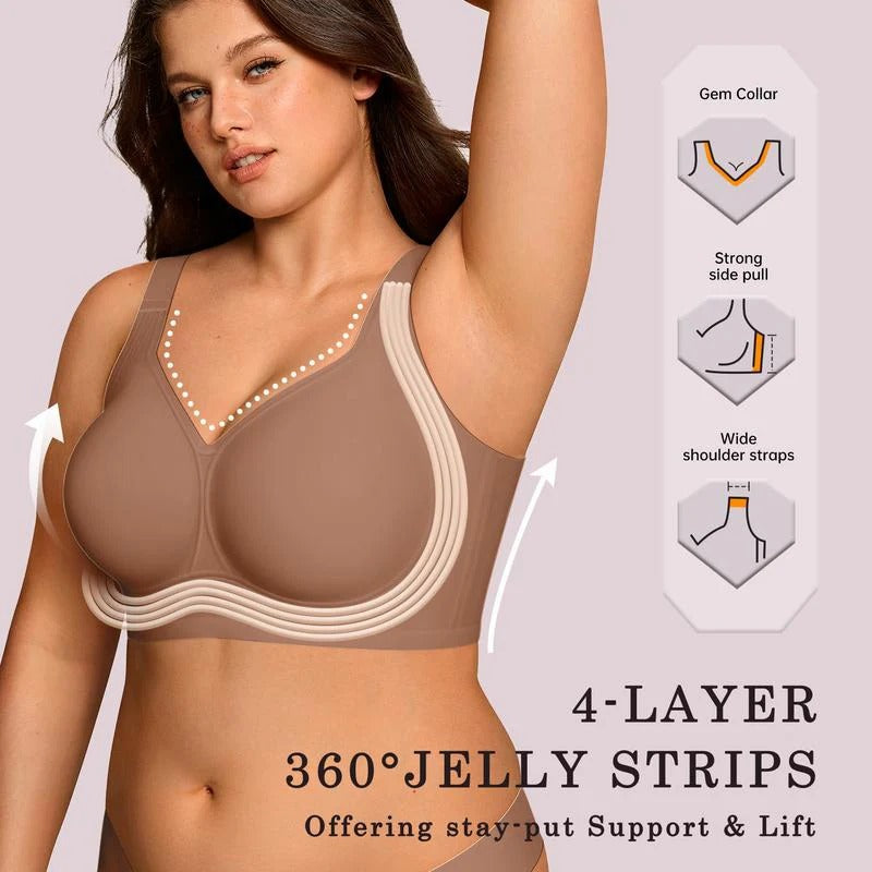 ⏳LAST DAY SALE 50%⚡💖Comfortable Wireless Full Coverage Jelly Smoothing Bra👍No more sagging breasts